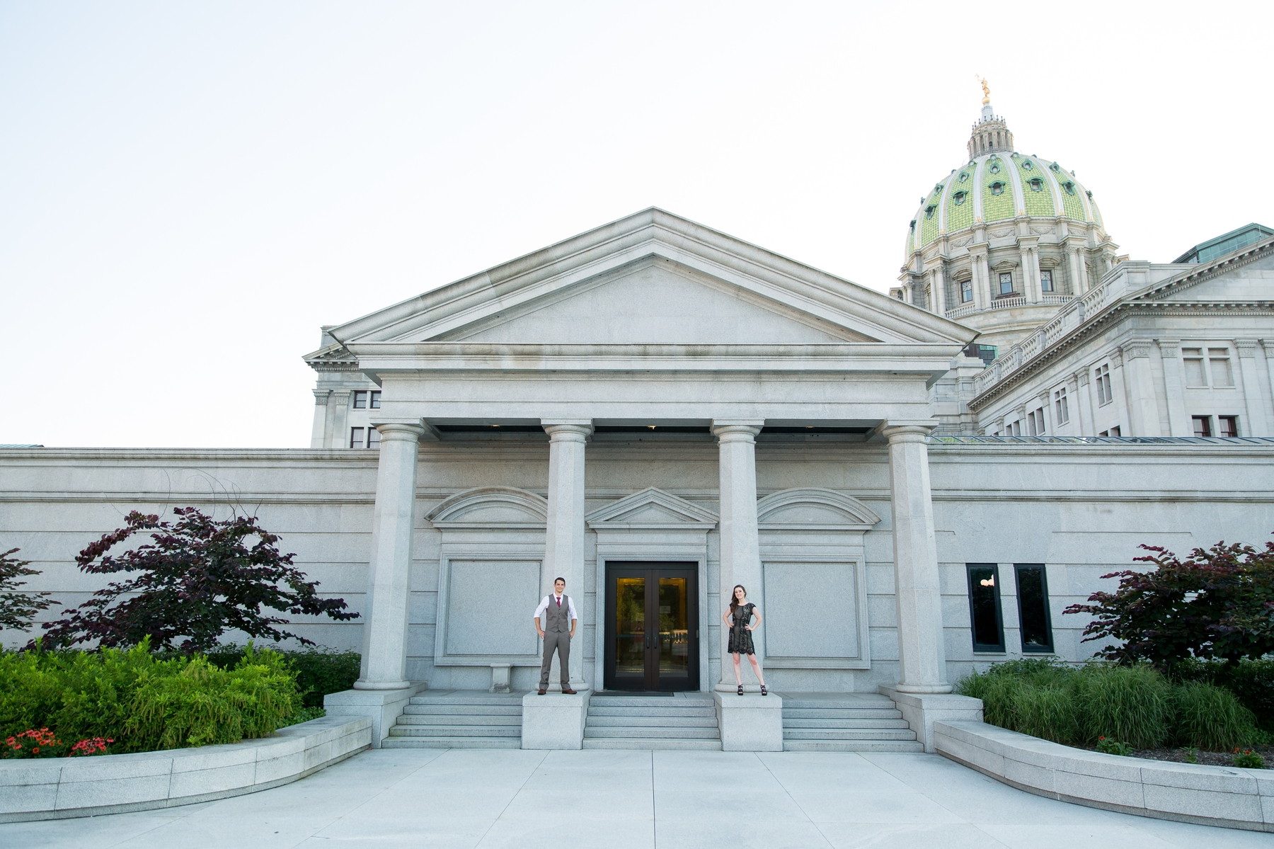 harrisburg capitol building, visiting front street susquehanna river engagement photos